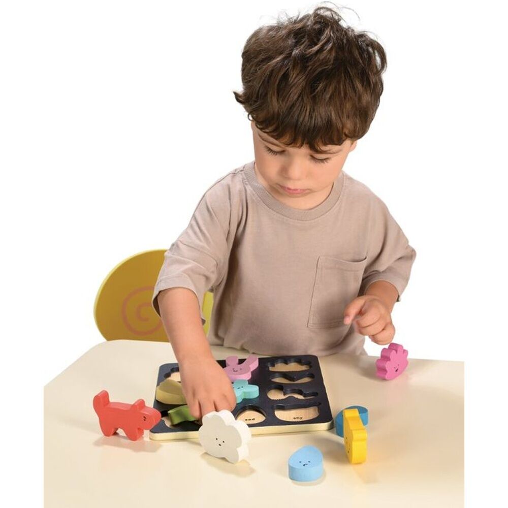 Mentari Mood Board Shape Sorter Toy Language Development Kids 2y+