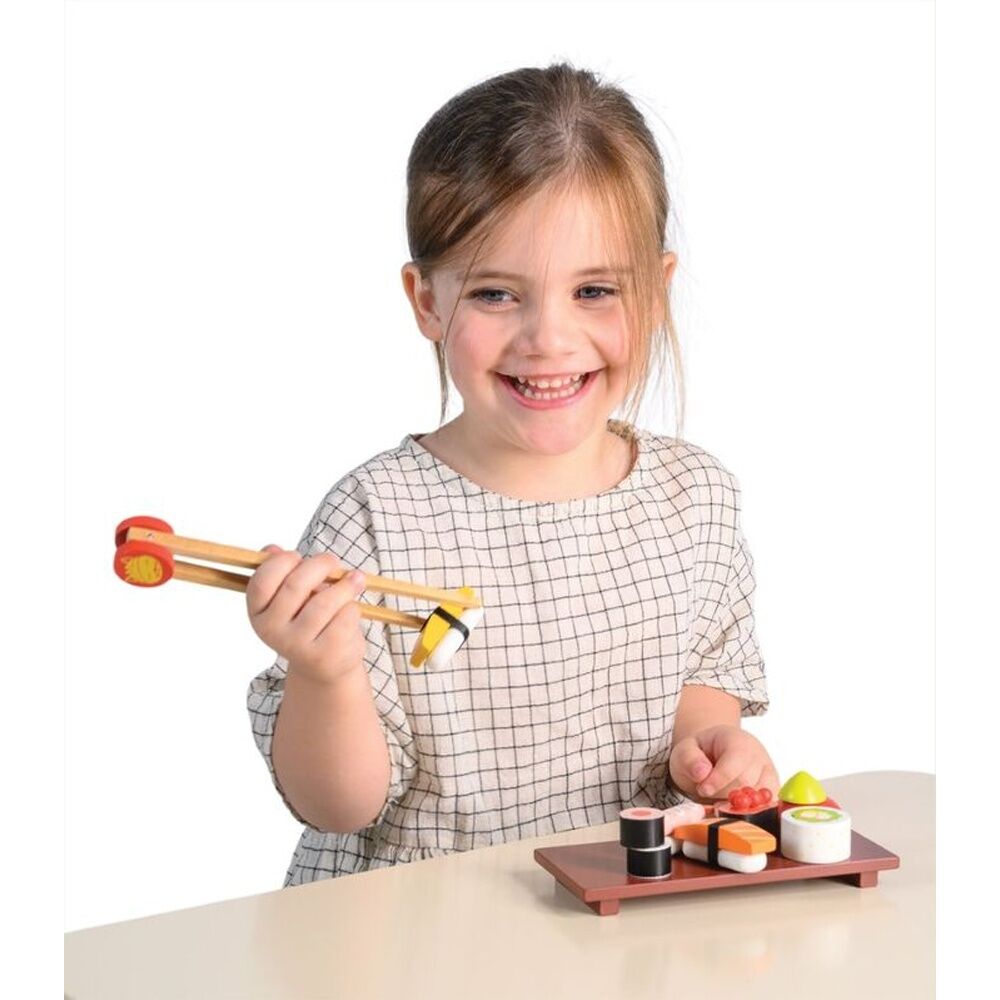 7pc Mentari Sushi Set Wooden Toy Manual Dexterity Kids 3y+