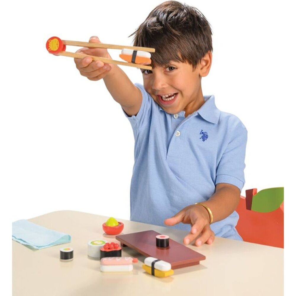 7pc Mentari Sushi Set Wooden Toy Manual Dexterity Kids 3y+