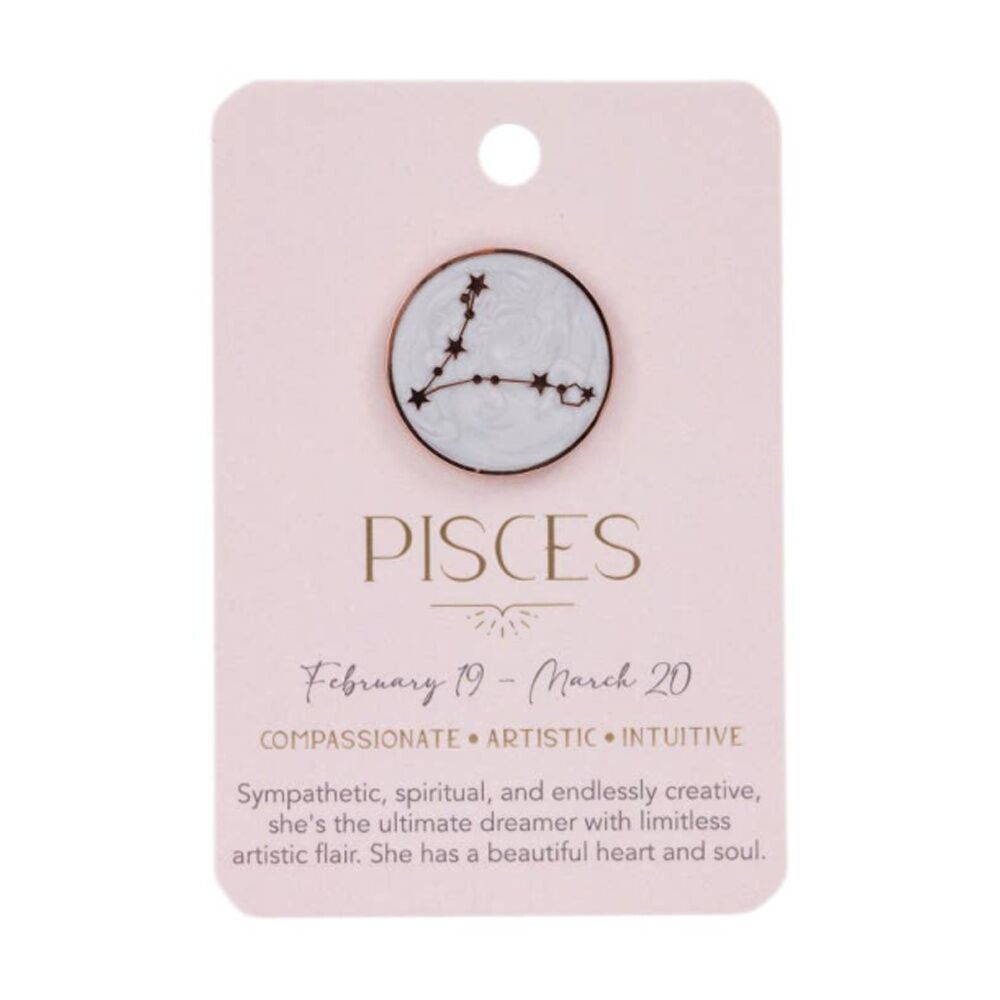 2PK Splosh Zodiac Sign Ceramic Keepsake Pin Rose Gold Enamel Pisces 3x1x2.5cm