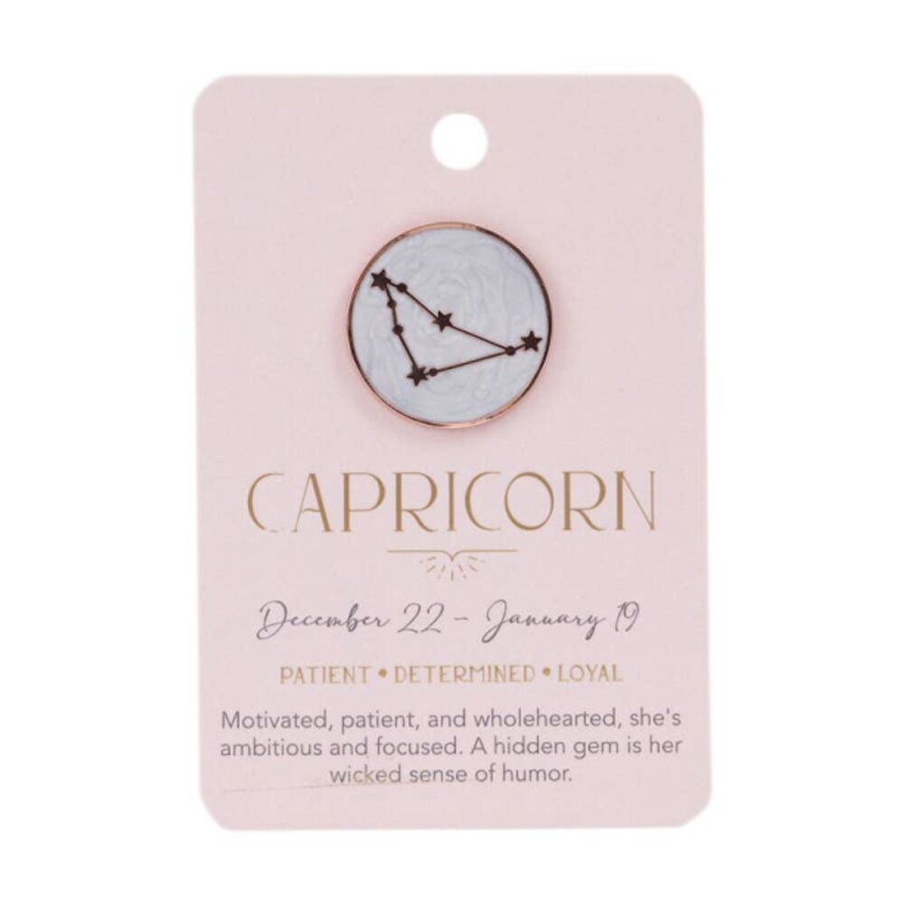 2PK Splosh Zodiac Sign Ceramic Keepsake Pin Rose Gold Enamel Capricorn 3x1x2.5cm