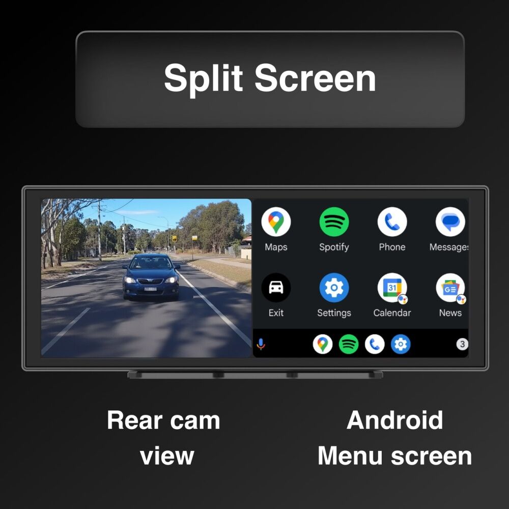 Laser CarPlay Android Auto Voice Control W/ Dual Camera 12 Inch Black