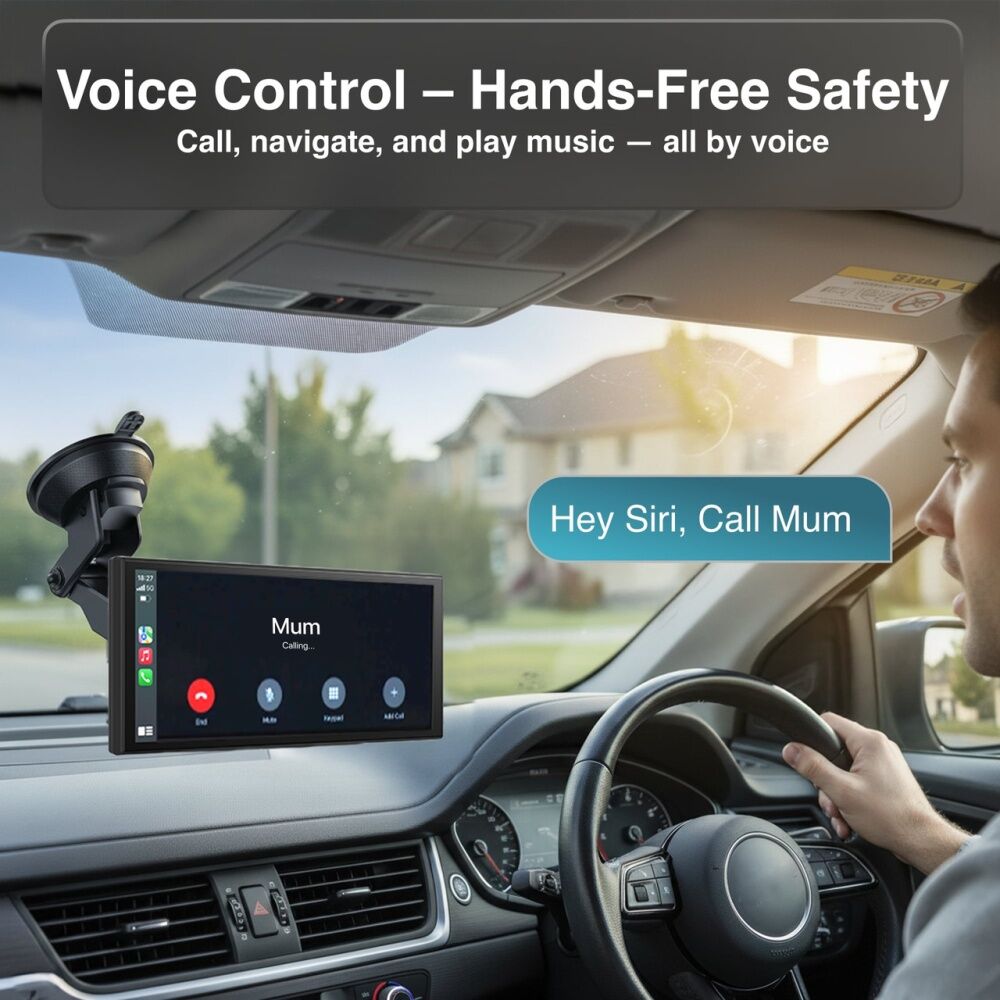 Laser CarPlay Android Auto Voice Control W/ Dual Camera 12 Inch Black