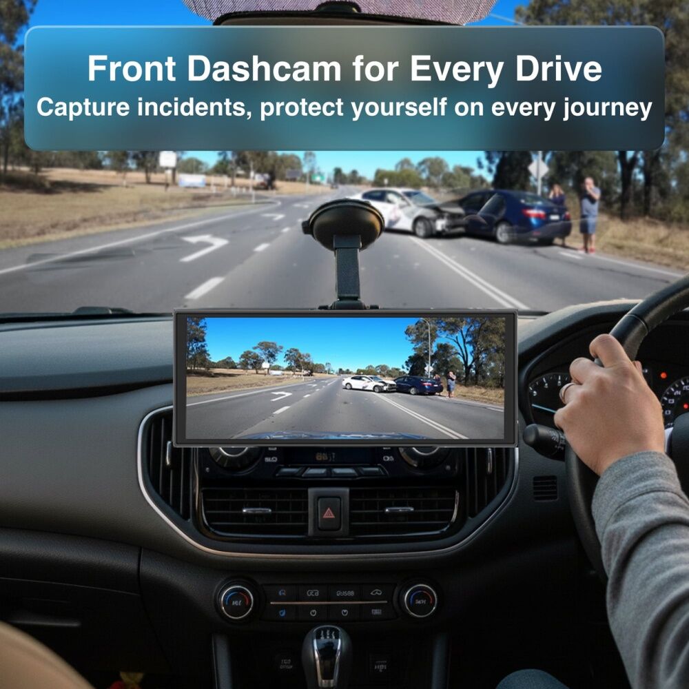 Laser CarPlay Android Auto Voice Control W/ Dual Camera 12 Inch Black