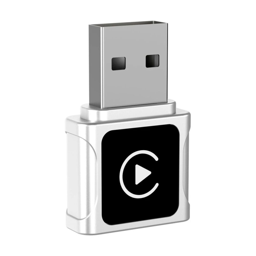 Laser USB-A Port Wireless CarPlay Universal Support Micro Dongle Grey