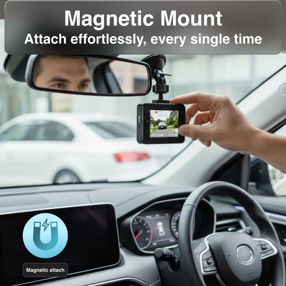 Laser Full HD Resolution Dash Board Camera With 2.5 Inch Display Black