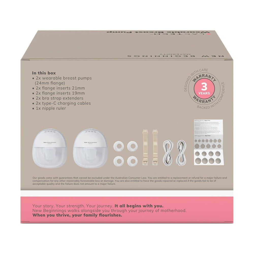 New Beginnings Wearable Hands-Free Comfortable Breast Pump Silicone