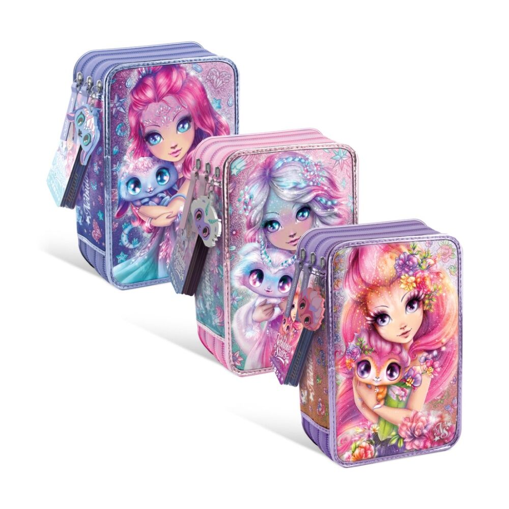 Nebulous Stars 3-Tier Pencil Pens Case Deluxe Stationery Set Assorted