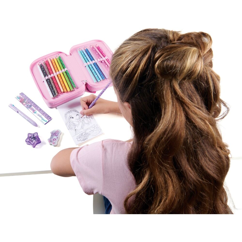 Nebulous Stars 3-Tier Pencil Pens Case Deluxe Stationery Set Assorted