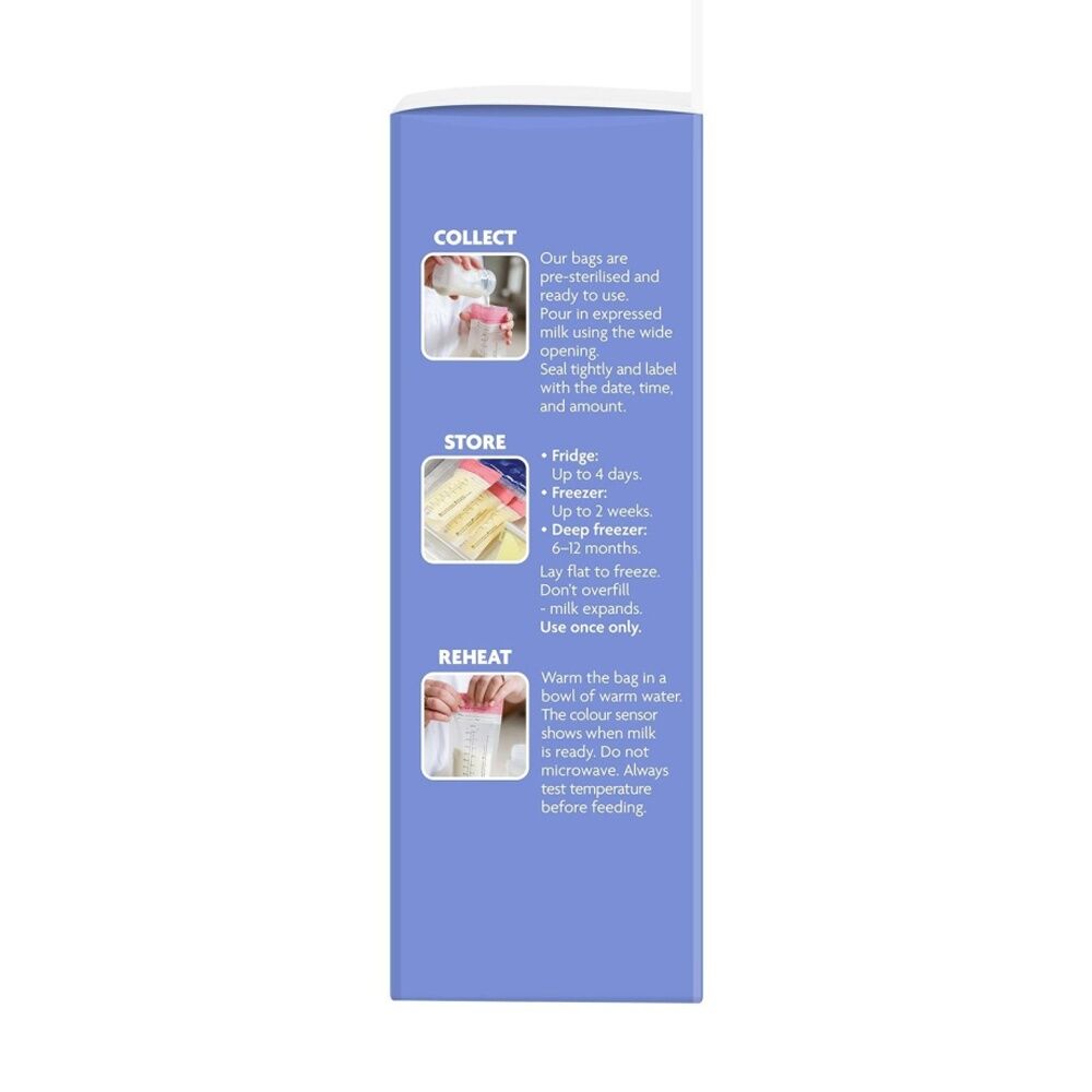 2x 25pc New Beginnings Pre-Sterilised Double Zip Breastmilk Storage Bags Pink