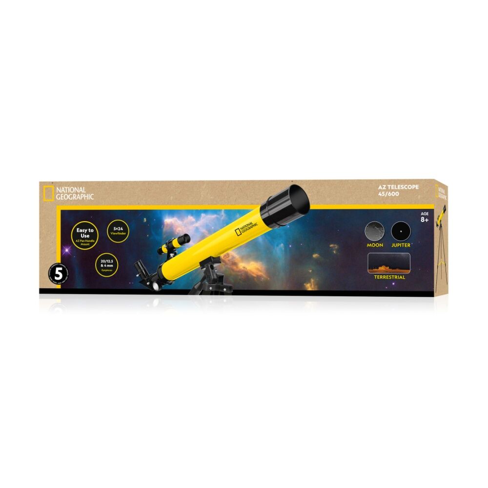 National Geographic 45mm 600mm Telescope With AZ Mount 50x-100x Black/Yellow