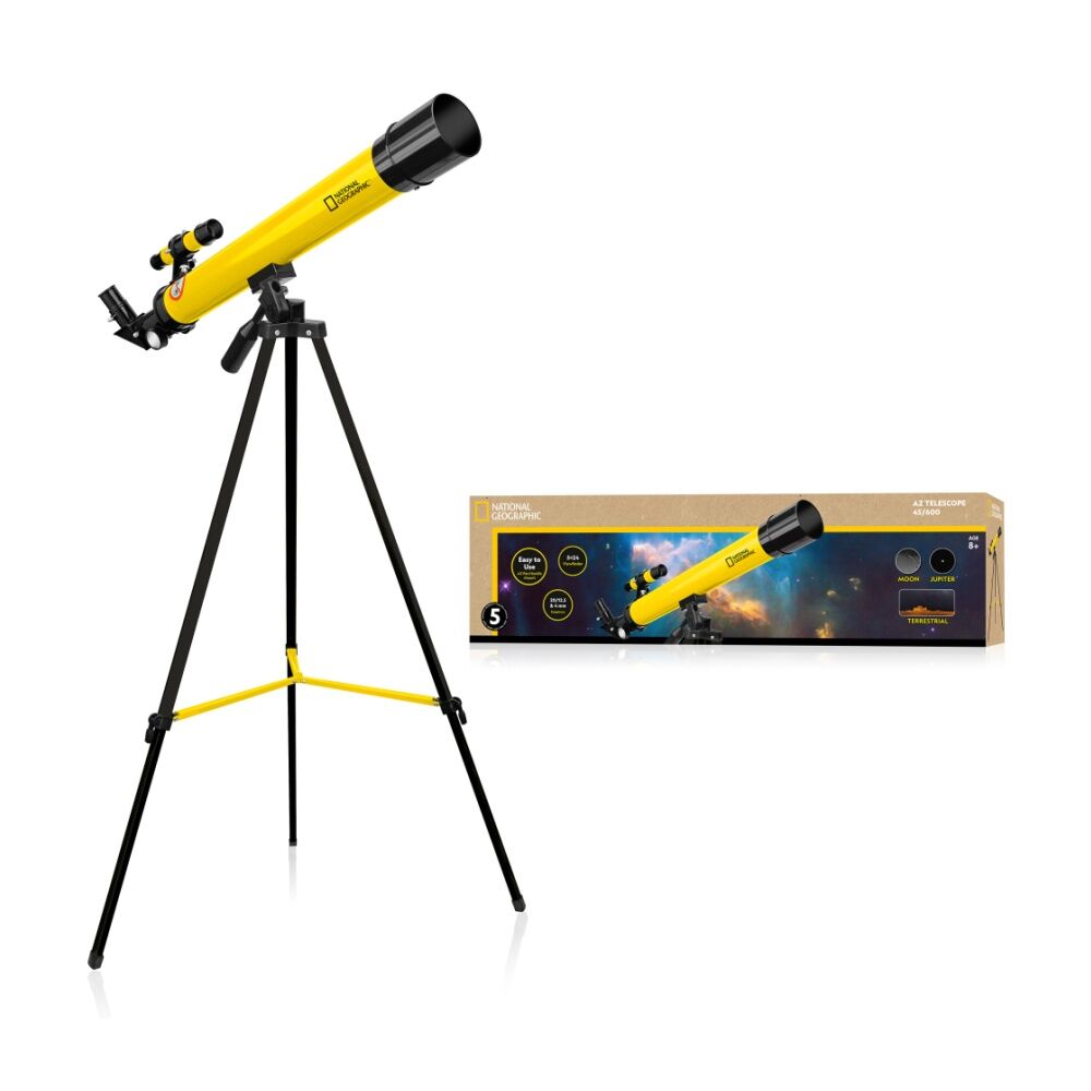National Geographic 45mm 600mm Telescope With AZ Mount 50x-100x Black/Yellow