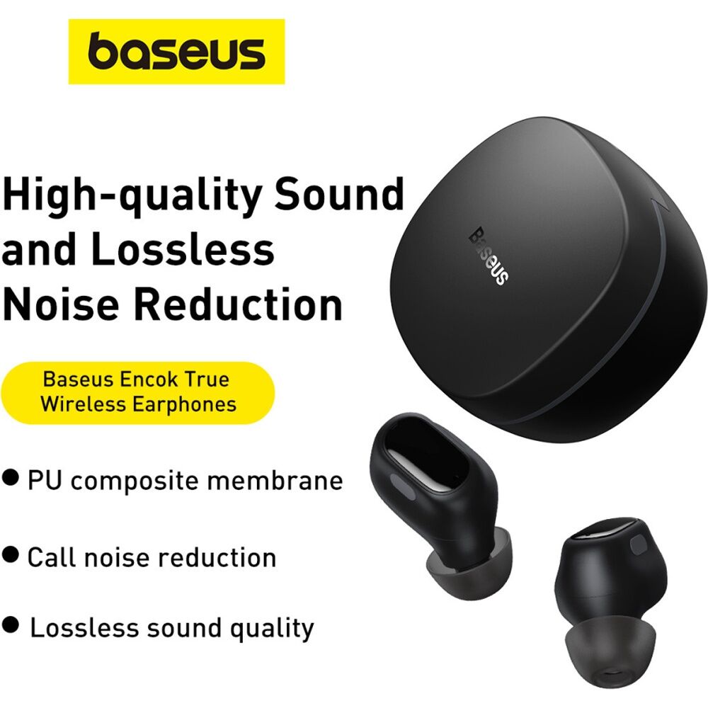 Baseus Bowie WM01 True Wireless Bluetooth Compact Mini In-Ear Earbuds Black