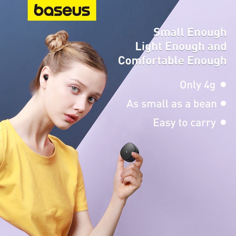 Baseus Bowie WM01 True Wireless Bluetooth Compact Mini In-Ear Earbuds Black