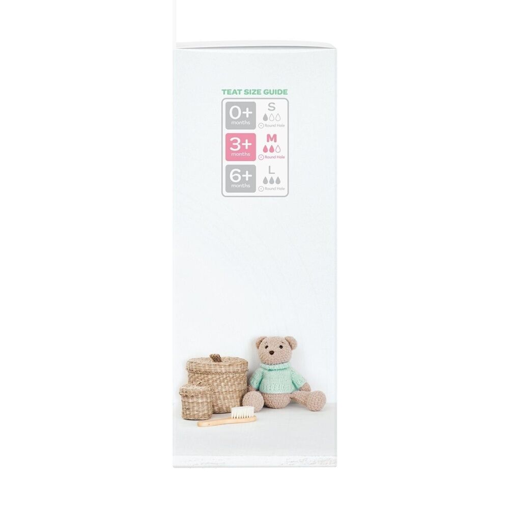 2x 2pc New Beginnings Classic Glass Bottle Anti-Colic Silicone Teat Seat 240ml