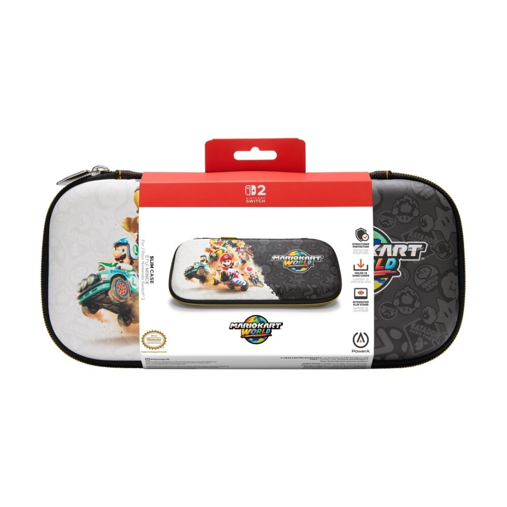 PowerA Mario Kart World Nintendo Switch 2 Soft Fabric Lining Slim Case Multi