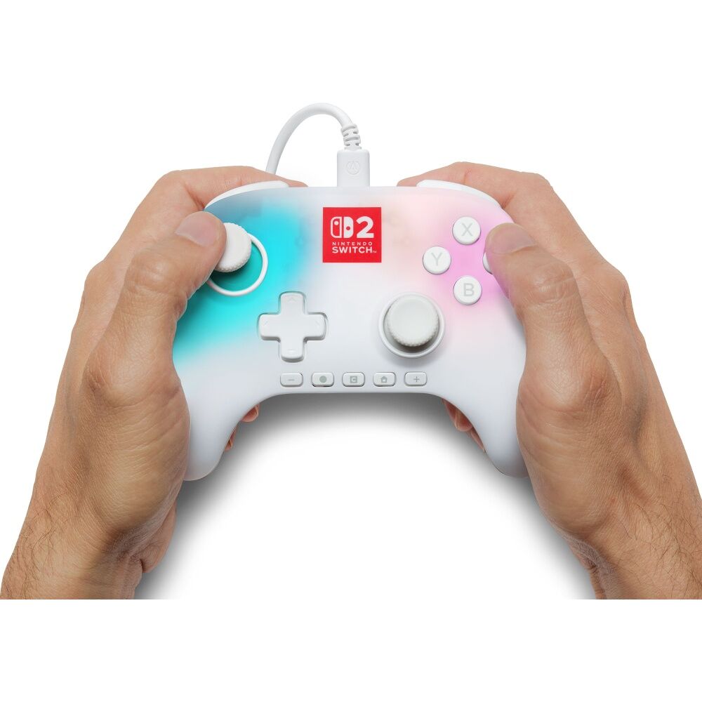 PowerA Nintendo Switch 2 Advantage Wired Controller Lumectra White 3.5mm Jack