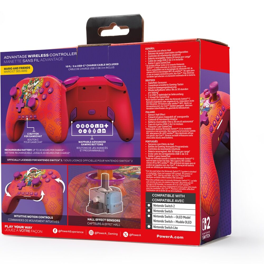 PowerA Nintendo Switch 2 Advantage Bluetooth Wireless Controller Super Mario Bro