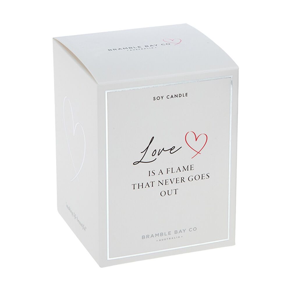 2PK Bramble Bay Love Is A Flame Peach & Lychee Soy Candle Home Fragrance 300g