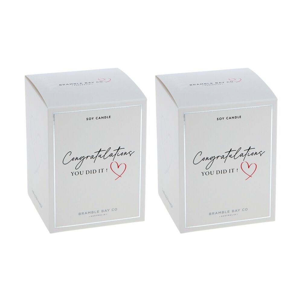 2PK Bramble Bay Congrats You Did It Vanilla & Caramel Candle Home Fragrance 300g