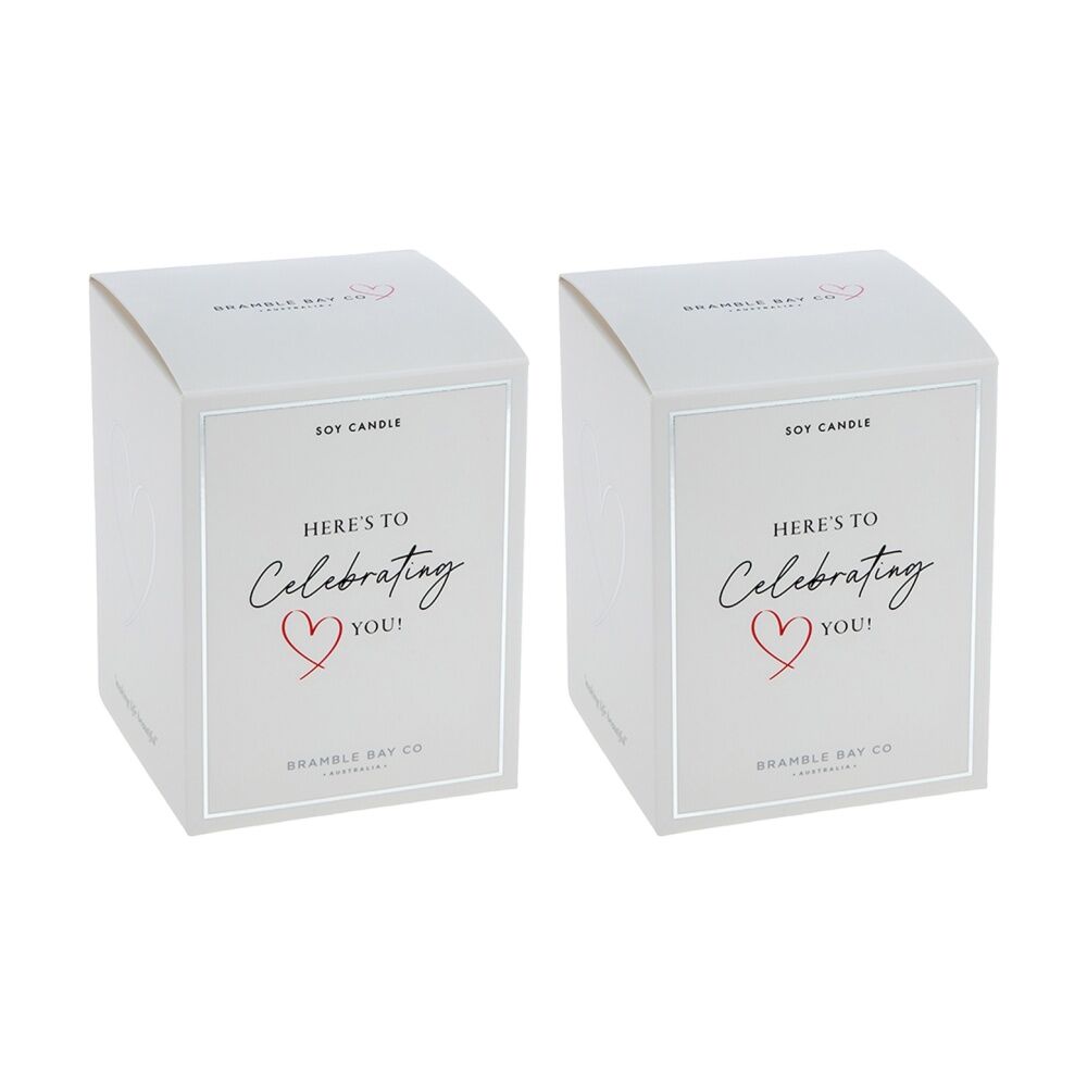 2PK Bramble Bay Celebrating You Papaya & Coconut Soy Candle Home Fragrance 300g
