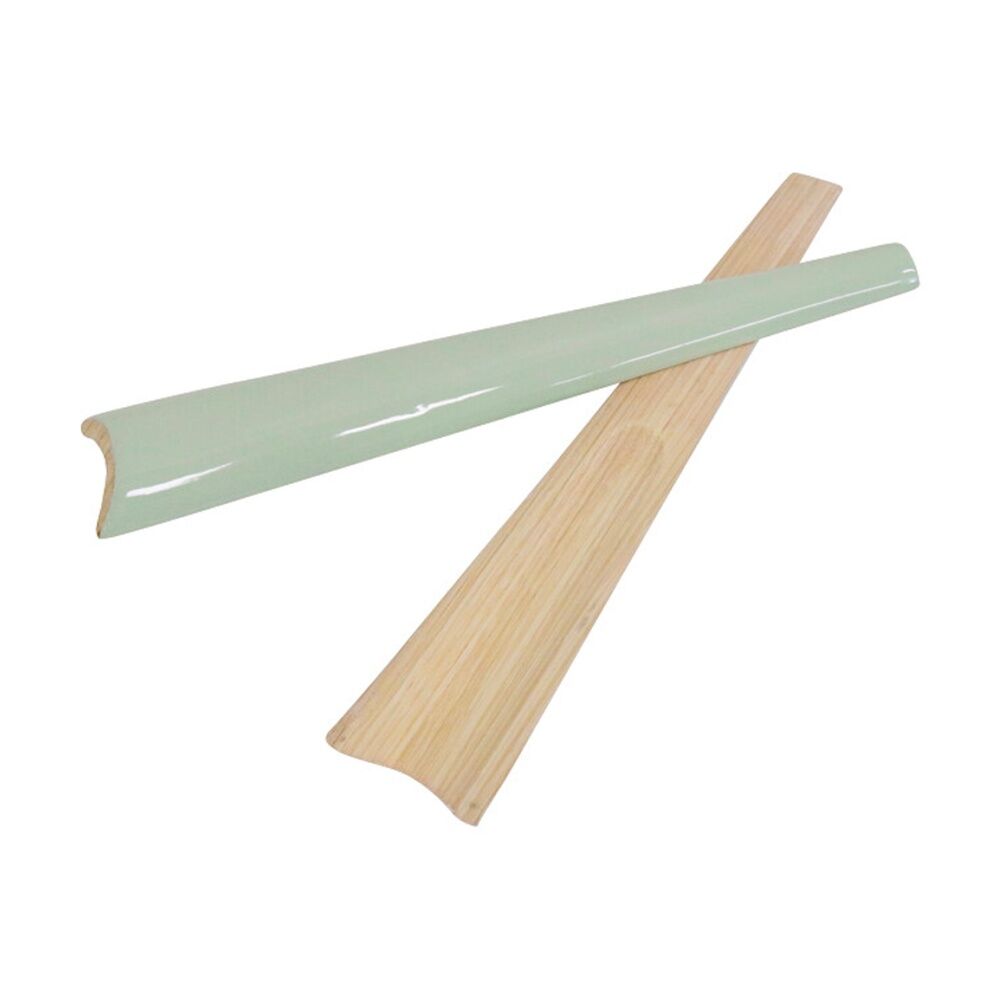 2x 2pc LVD Modern Lightweight Sage Accent Handle Bamboo Salad Server Set 30cm