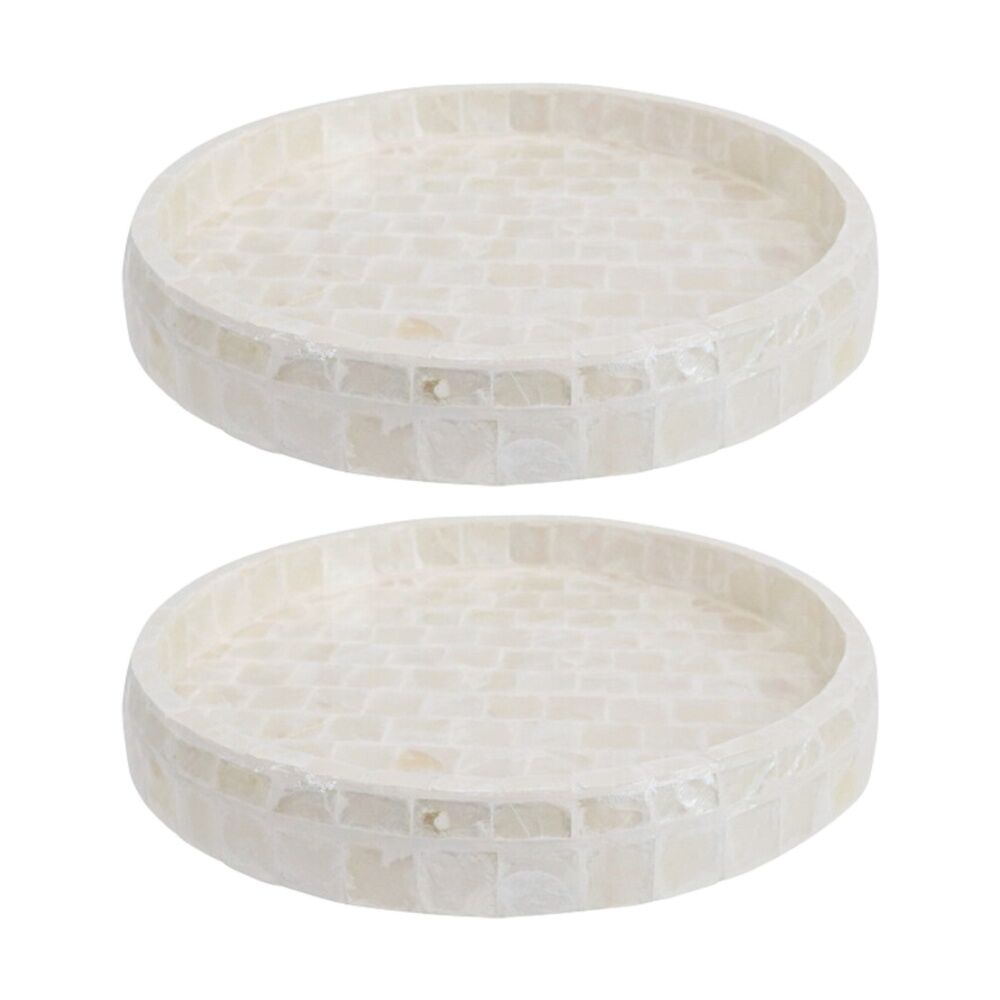 2PK LVD Edge Bamboo Round Serving Lazy Susan Home Kitchen Decor 25x25x6cm