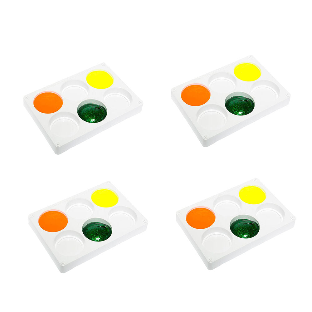 4PK Educational Colours Stackable Palette 6 Well Small 16mm x 114mm Kids Art