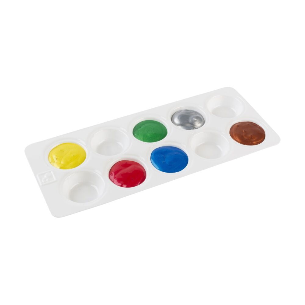 5PK Educational Colours 10 Well Painting Palette Tray White Kids Art/Craft