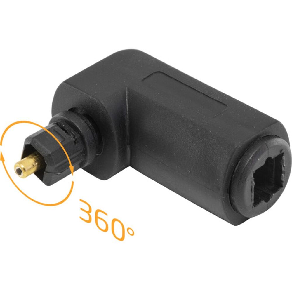 8PK Pro2 Toslink Right Angle Adaptor Plug To Socket w/ Rotating End