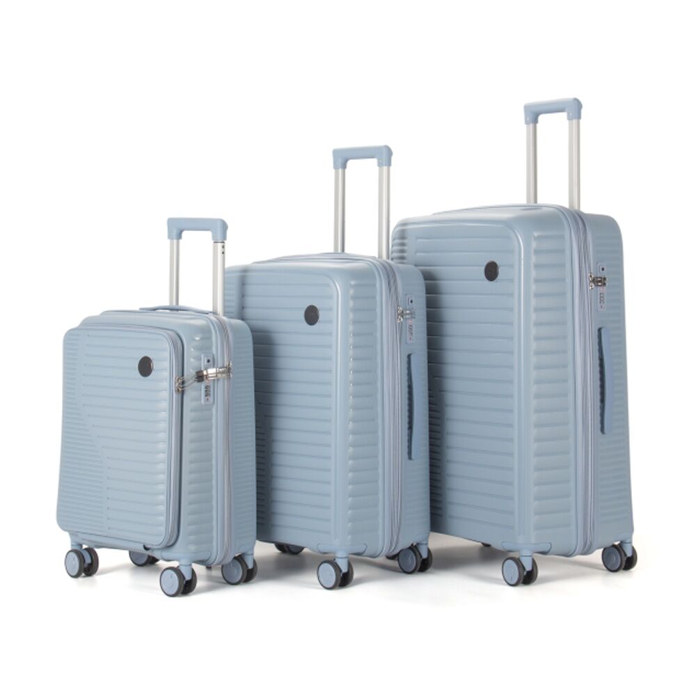 3pc Paklite Contrail Foam Luggage Set TSA Lock Spinner Travel Sea