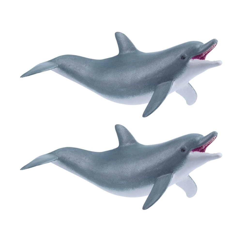 2x Papo France Dolphin Detailed Small Animal Figurine Play Toy Grey