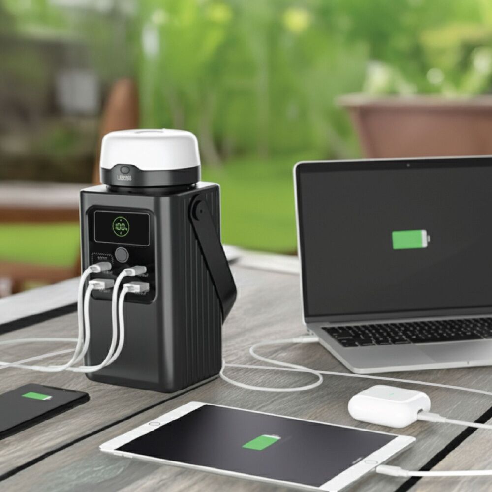 Chargecore 62000mAh LiFePO4 Power Bank 100W USB-C W/ Magnetic Lantern Black