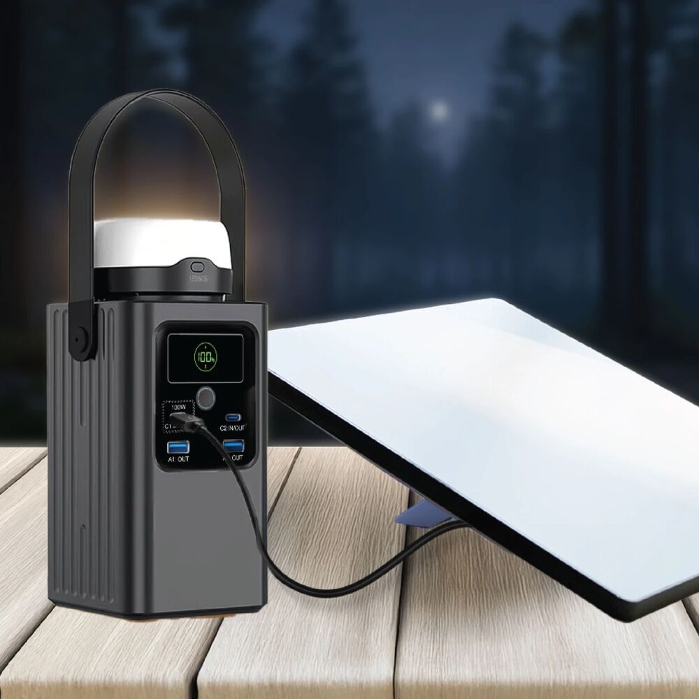 Chargecore 62000mAh LiFePO4 Power Bank 100W USB-C W/ Magnetic Lantern Black