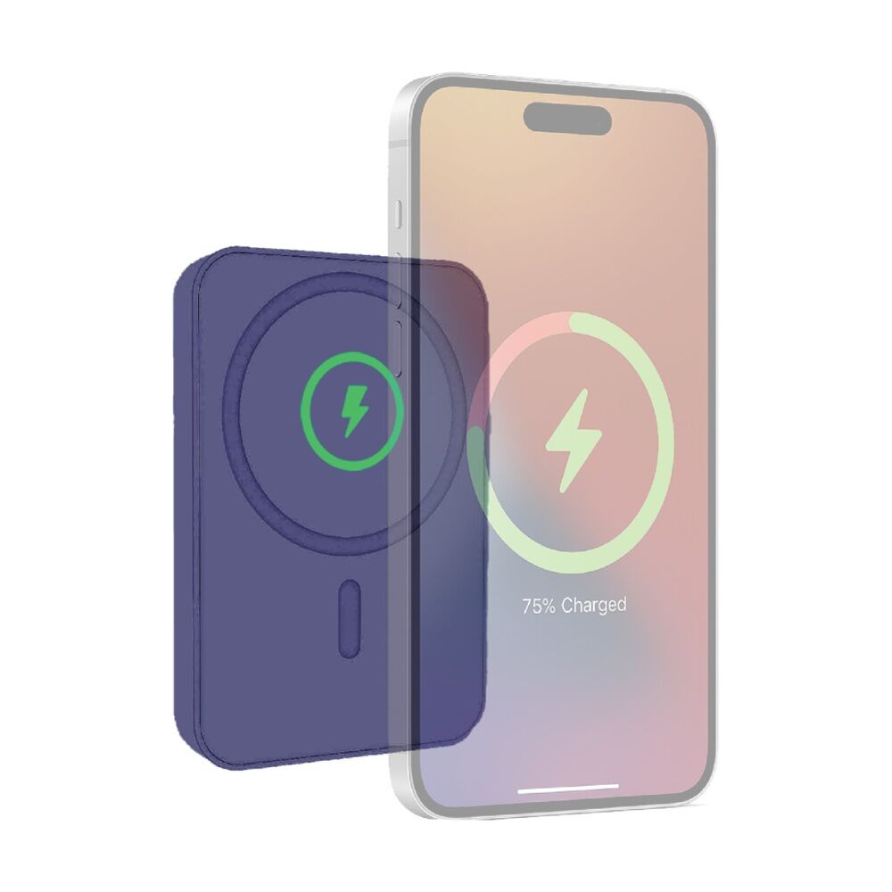 Laser Magnetic 5000mAh Dual Device Wireless Charging Power Bank Future Dusk