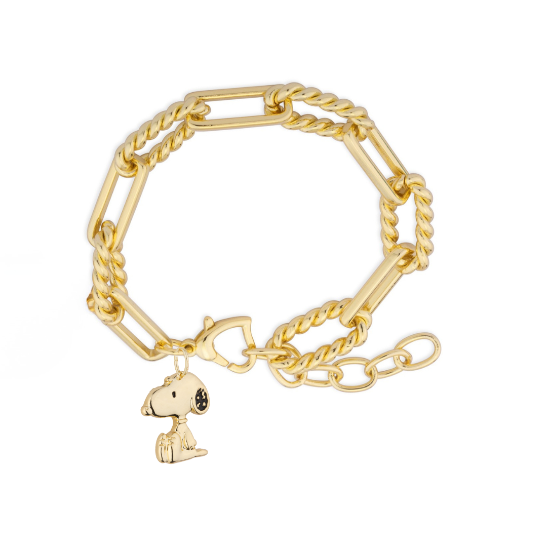Couture Kingdom Peanuts Gold Accessory Snoopy Bracelet & Charm