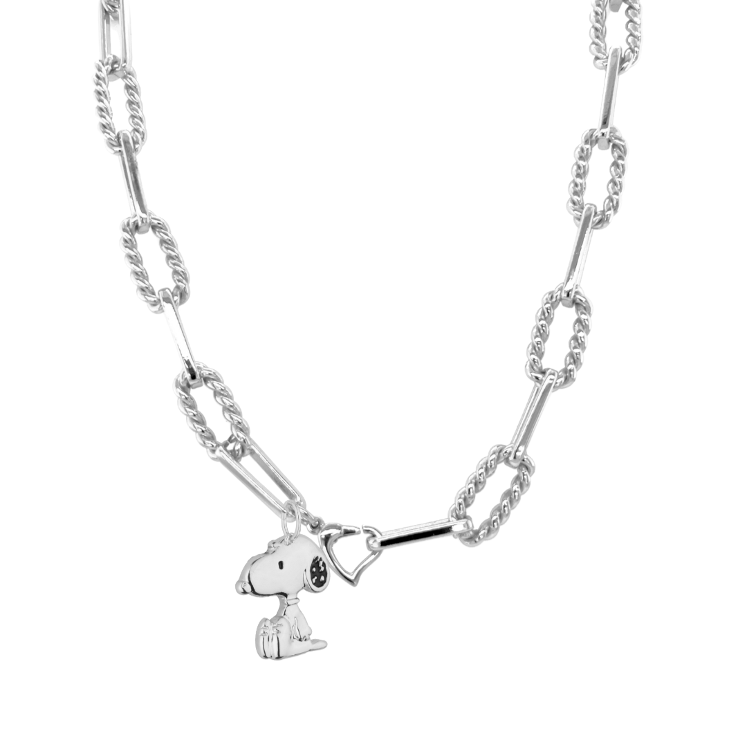 Couture Kingdom Peanuts Silver Snoopy Charlie Brown Charm & Necklace
