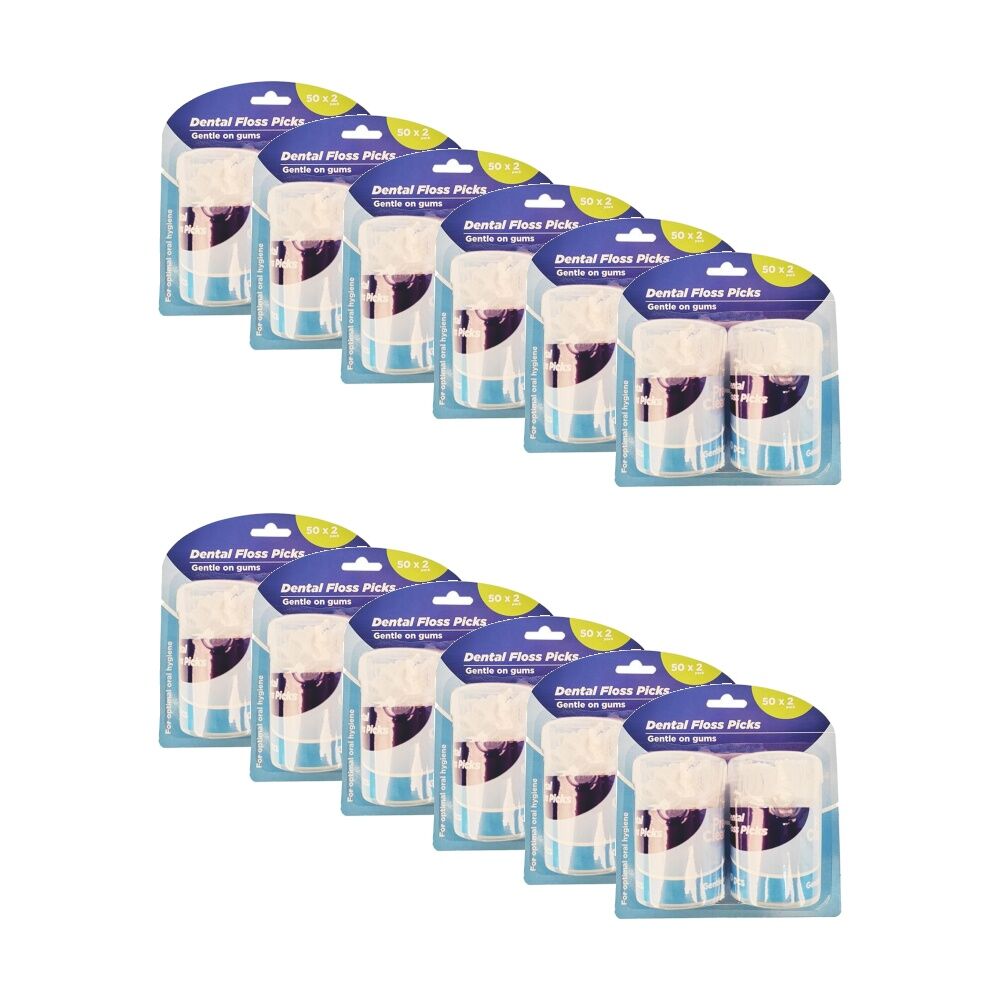 12x 2pc Braz Gentle On Gums Dental Picks Set Oral Hygiene 100 Pick