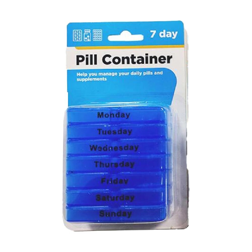 4PK Braz 7 Day Weekly Organiser Pill Box W/ Labelled Trays Assorted