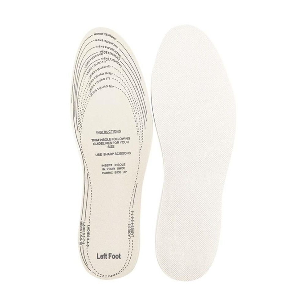 6PK Stepz Personalised Comfort Anti Odour Insoles Pair Up to Size 11 Men's Shoes