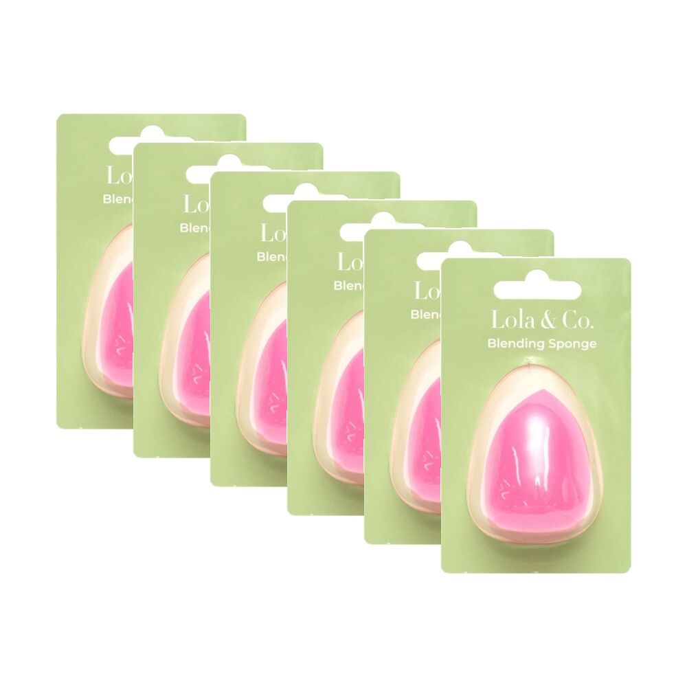6PK Lola & Co Foundation Concealer Makeup Blending Sponge Pink