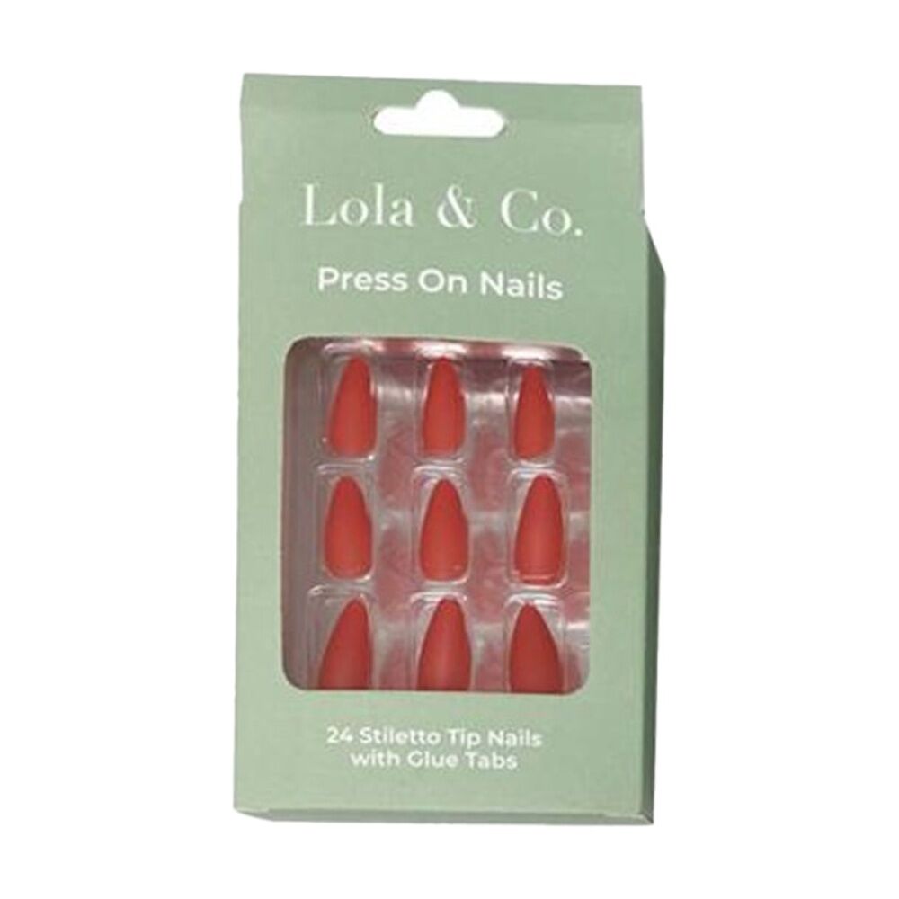 12x 24pc Lola & Co Stiletto Tip Press-On Nails W/ Glue Tabs Assorted