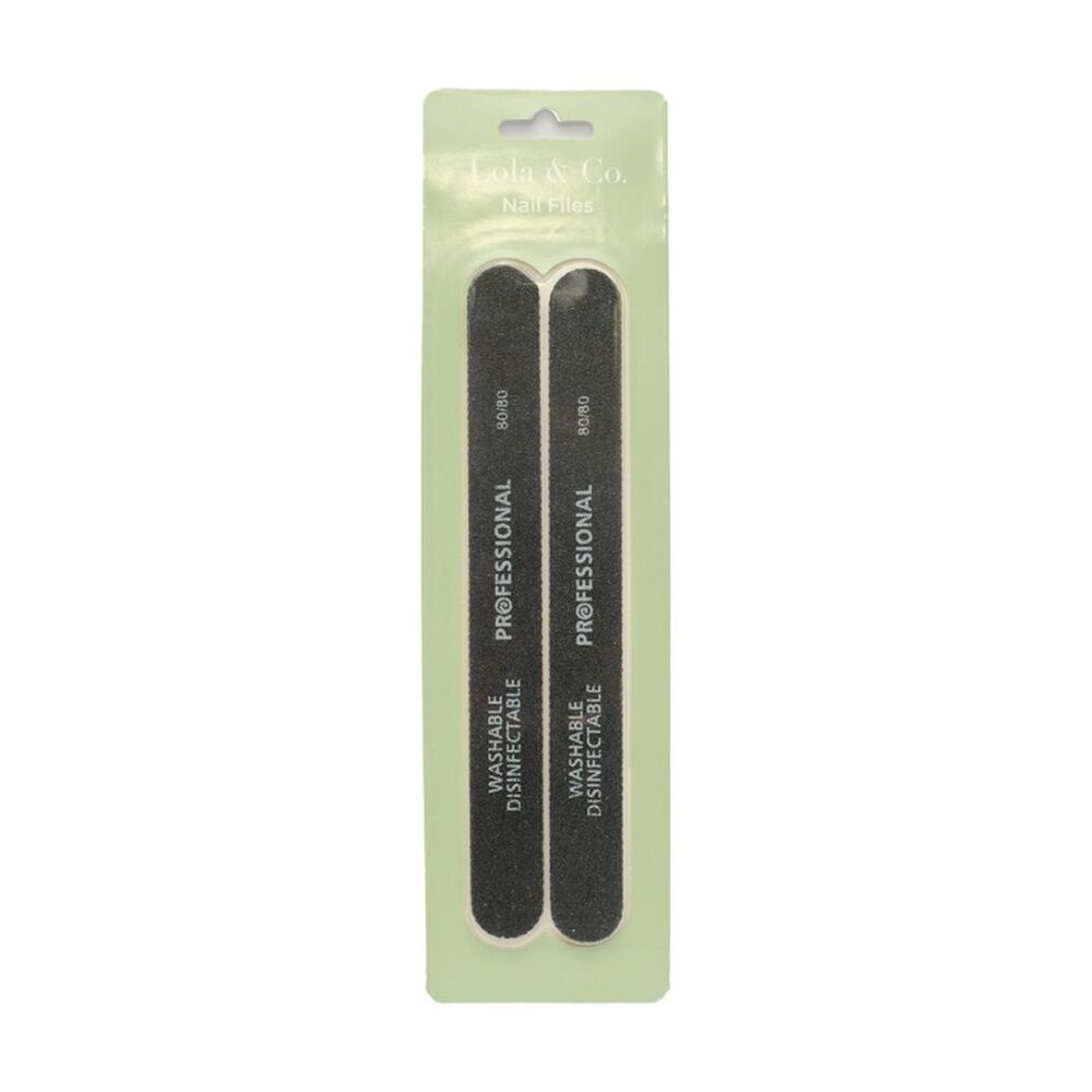 6PK Lola & Co Reusable Washable Disinfectable Nail File Buffer Set Black