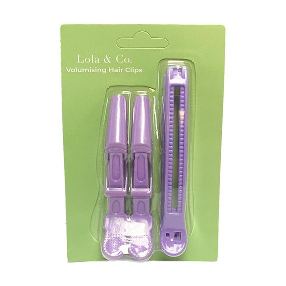 12x 3pc Lola & Co Volumising Hair Clip Set Women's Accessories Purple
