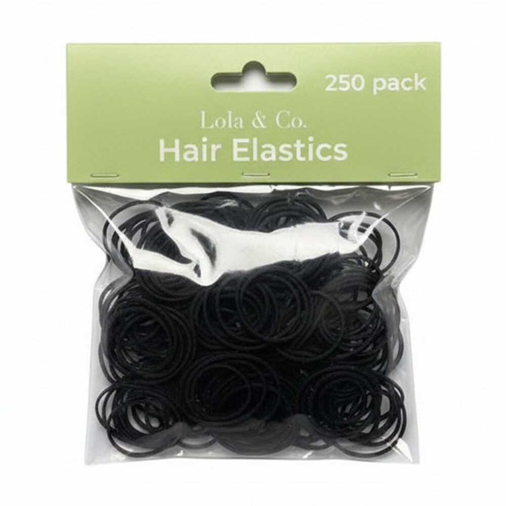 6x 250pc Lola & Co Elastic Hair Ties Set Women's Accessories Assorted
