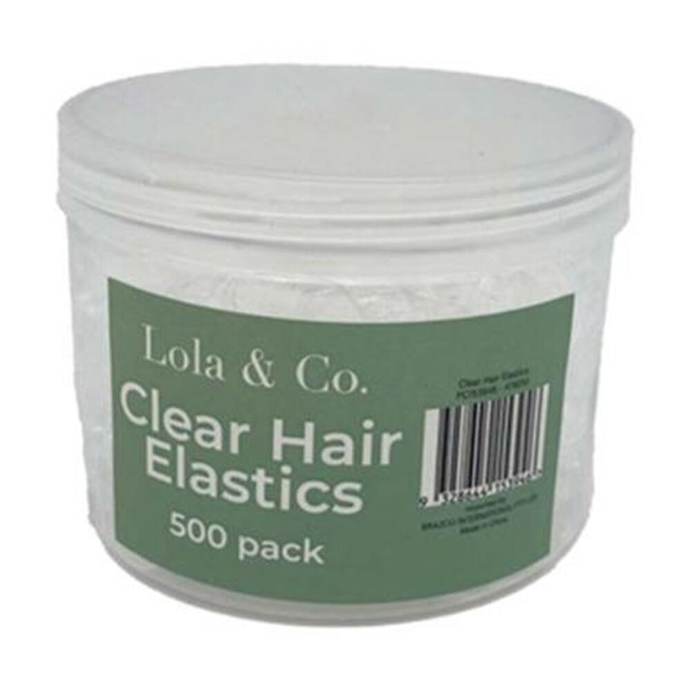12x 500pc Lola & Co Elastic Hair Ties In Tub Women's Accessories Clear