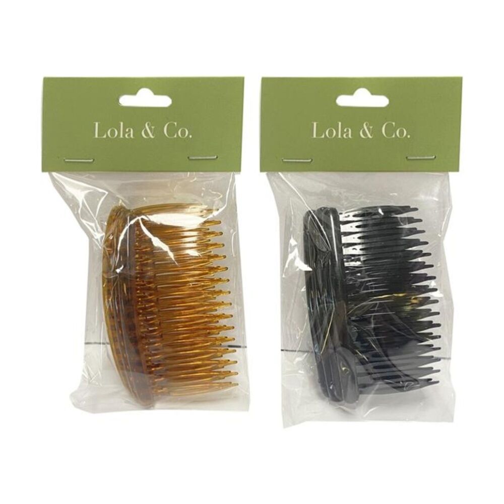 6x 4pc Lola & Co Plastic Hair Side Brush Combs Set Assorted