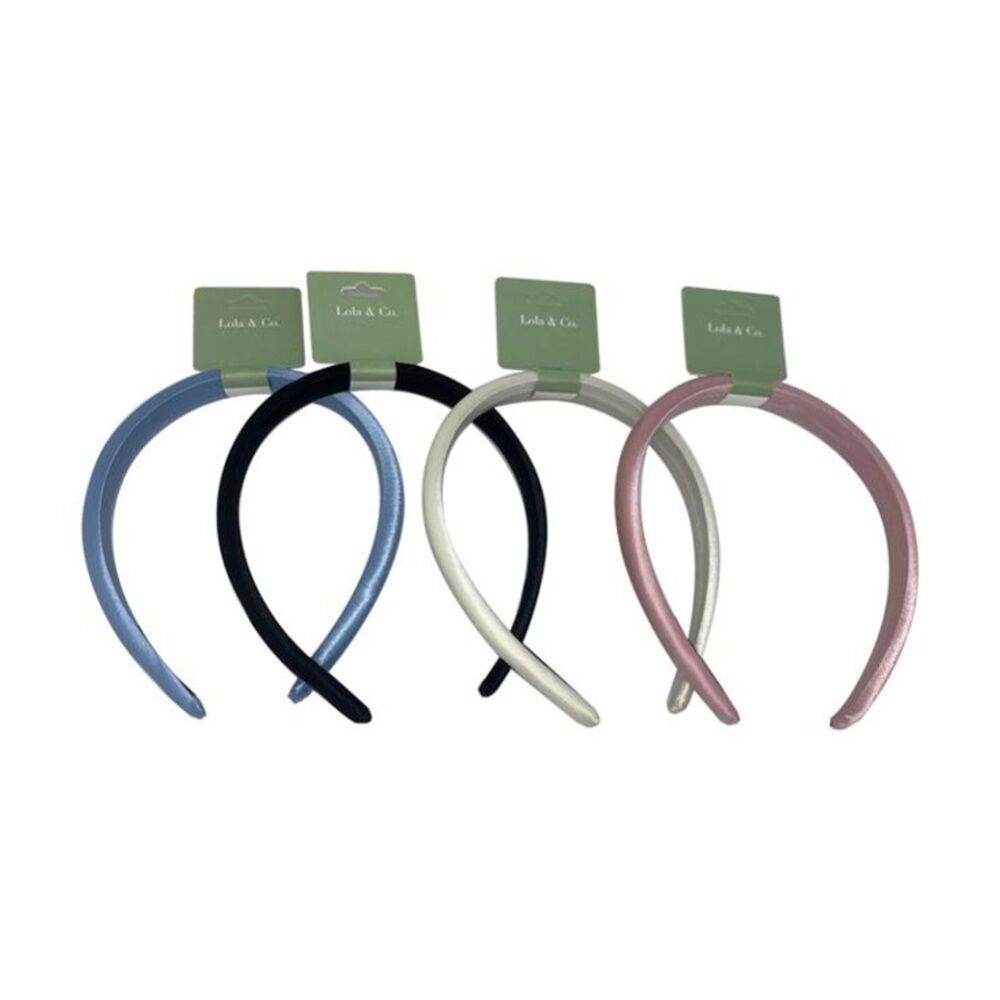 12PK Lola & Co Satin Headband Women's Hair Accessories Assorted