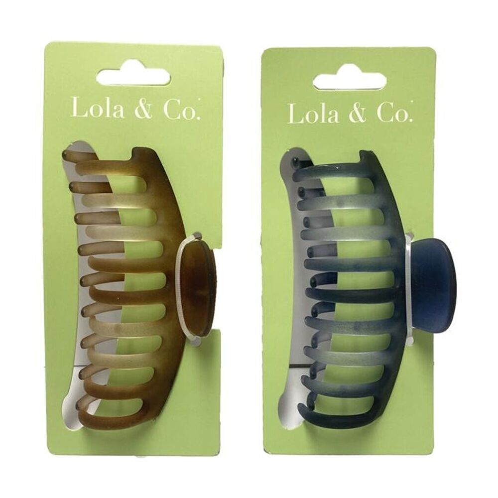 6PK Lola & Co Hair Claw Clip Women's Accessories Smokey 11cm Assorted