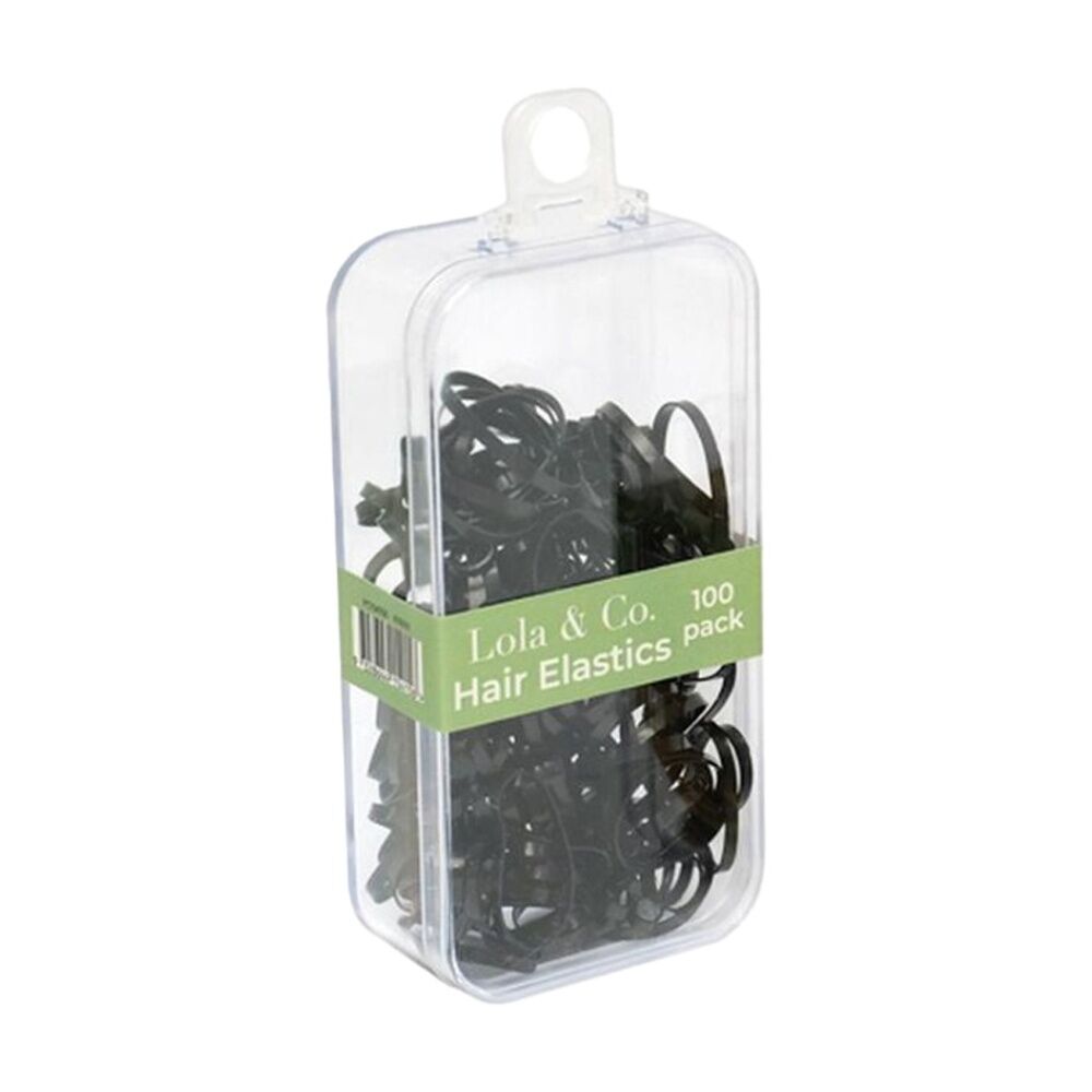 6x 100pc Lola & Co Thin Elastic Hair Ties Set Women's Accessories Black